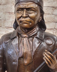 Hand Made Geronimo With Rifle by C.M Russell Bronze Sculpture Figurine
