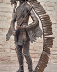 Native American Indian Warrior w/ Rifle Bronze Statue Sculpture Western Decor