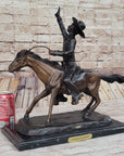 Will Rogers Cowboy on Horseback Bronze Sculpture Statue Figure Russell Western 16" x 17"