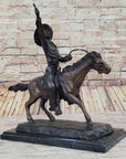 Will Rogers Cowboy on Horseback Bronze Sculpture Statue Figure Russell Western 16" x 17"