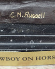 Will Rogers Cowboy on Horseback Bronze Sculpture Statue Figure Russell Western 16" x 17"