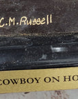 Will Rogers Solid Bronze C.M. Russell Bronze Cowboy Riding Horse Art Statue 16" x 17"