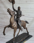 Buffalo Signal by Frederic Remington Bronze Native American Sculpture Statue 33" x 26"
