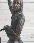 Buffalo Signal by Frederic Remington Bronze Native American Sculpture Statue 33" x 26"