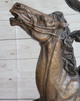 Buffalo Signal by Frederic Remington Bronze Native American Sculpture Statue 33" x 26"