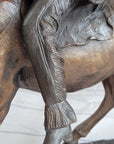 Buffalo Signal by Frederic Remington Bronze Native American Sculpture Statue 33" x 26"