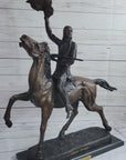 Buffalo Signal by Frederic Remington Bronze Native American Sculpture Statue 33" x 26"