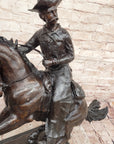 Remington Bronze Cowboy on Horse – Western Sculpture