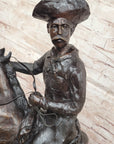 Remington Bronze Cowboy on Horse – Western Sculpture
