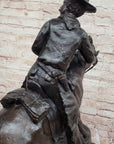 Remington Bronze Cowboy on Horse – Western Sculpture