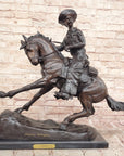 Remington Bronze Cowboy on Horse – Western Sculpture