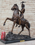 SCALP by Frederic Remington Bronze Native American Horseback Sculpture Statue 26" x 22"