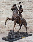 SCALP by Frederic Remington Bronze Native American Horseback Sculpture Statue 26" x 22"