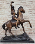 SCALP by Frederic Remington Bronze Native American Horseback Sculpture Statue 26" x 22"
