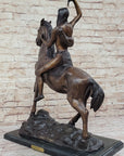 SCALP by Frederic Remington Bronze Native American Horseback Sculpture Statue 26" x 22"