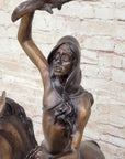 SCALP by Frederic Remington Bronze Native American Horseback Sculpture Statue 26" x 22"