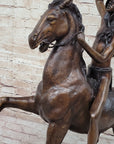 SCALP by Frederic Remington Bronze Native American Horseback Sculpture Statue 26" x 22"