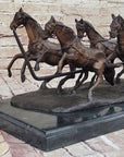 Stagecoach Bronze Metal Sculpture of Horses Pulling Carriage after Frederic Remington