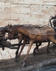 Stagecoach Bronze Metal Sculpture of Horses Pulling Carriage after Frederic Remington