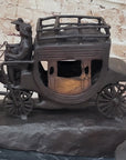 Stagecoach Bronze Metal Sculpture of Horses Pulling Carriage after Frederic Remington