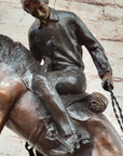 Frederic Remington Cowboy & Two Horses Western Bronze Statue Sculpture 26" x 28"