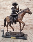 BREATH by Frederic Remington Bronze Statue Sculpture Cowboy Smoking Pipe 22" x 24"