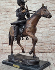 BREATH by Frederic Remington Bronze Statue Sculpture Cowboy Smoking Pipe 22" x 24"