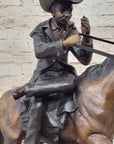 BREATH by Frederic Remington Bronze Statue Sculpture Cowboy Smoking Pipe 22" x 24"