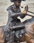 BREATH by Frederic Remington Bronze Statue Sculpture Cowboy Smoking Pipe 22" x 24"