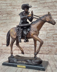 BREATH by Frederic Remington Bronze Statue Sculpture Cowboy Smoking Pipe 22" x 24"
