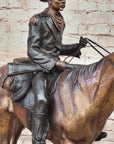 WILL ROGERS Bronze Statue Sculpture Frederic Remington Western Cowboy 23" x 23"