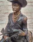 WILL ROGERS Bronze Statue Sculpture Frederic Remington Western Cowboy 23" x 23"
