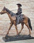 WILL ROGERS Bronze Statue Sculpture Frederic Remington Western Cowboy 23" x 23"