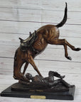 WICKED PONY Frederic Remington Bronze Sculpture on Marble Base Western Art 20" x 22"