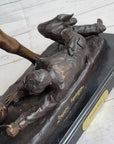 WICKED PONY Frederic Remington Bronze Sculpture on Marble Base Western Art 20" x 22"