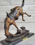 WICKED PONY Frederic Remington Bronze Sculpture on Marble Base Western Art 20" x 22"