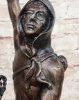 SCALP Frederic Remington Bronze Statue Sculpture Native American Western 19" x 21"