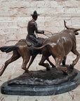 Frederic Remington BOLTER Western Cowboy Cattle Drive Bronze Statue Sculpture 13" x 17"