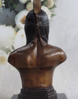 Native American Indian Man Bronze Bust Statue Sculpture Decor 14" x 7"