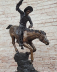 Down Hill by Frederic Remington - Western Americana Bronze Cowboy & Horse Sculpture