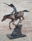 Down Hill by Frederic Remington - Western Americana Bronze Cowboy & Horse Sculpture