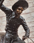 Down Hill by Frederic Remington - Western Americana Bronze Cowboy & Horse Sculpture
