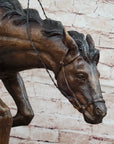 Down Hill by Frederic Remington - Western Americana Bronze Cowboy & Horse Sculpture