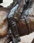 Down Hill by Frederic Remington - Western Americana Bronze Cowboy & Horse Sculpture