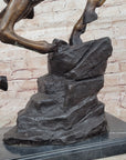 Down Hill by Frederic Remington - Western Americana Bronze Cowboy & Horse Sculpture