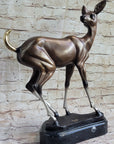 Deer Doe Bronze Sculpture Statue Limited Edition Numbered Signed Art Decor