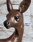Deer Doe Bronze Sculpture Statue Limited Edition Numbered Signed Art Decor