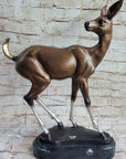Deer Doe Bronze Sculpture Statue Limited Edition Numbered Signed Art Decor