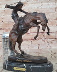 WOOLY CHAPS Frederic Remington Bronze Desktop Statue Sculpture Western 10" x 11"