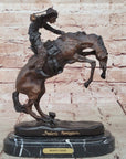 WOOLY CHAPS Frederic Remington Bronze Desktop Statue Sculpture Western 10" x 11"